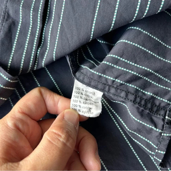Lacoste Striped Black Button Down  Shirt - Picture 10 of 15